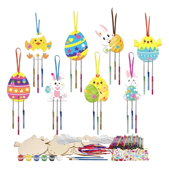Wooden Laser Cut Easter Egg Ornament Diy Painting Kit H Craft Set For Home Party Holiday Decor Hanging Projects