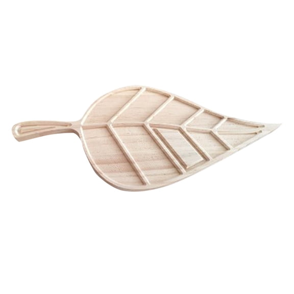 Wooden Leaf Shaped Serving Tray for Appetizers Snacks Party Platter Board with Sectioned Design for Entertaining and Home Use