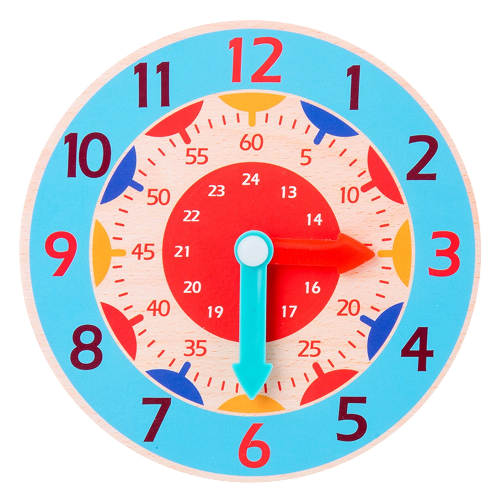 Wooden Learning Clock Toy for Kids Ages 3-5 - Educational Time Telling ...