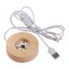 Wooden Led Light Display Base Crystal Glass Light Base Stand Decor Light (6cm with switch)