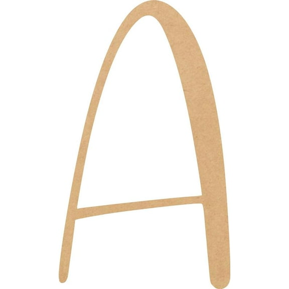 Wooden Letter A Blank Craft, Paintable 2'' MDF Wood DIY, Snowy