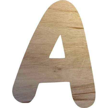 Wooden Letter A, Blank Craft Paintable 8'' Wall Hanging Wood Alphabet Letter, Shadow Beamer