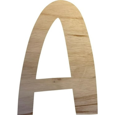 Wooden Letter (A) Unfinished Craft, 3'' Tall Alphabet Wood Letter DIY, Paintbale Icebold Font