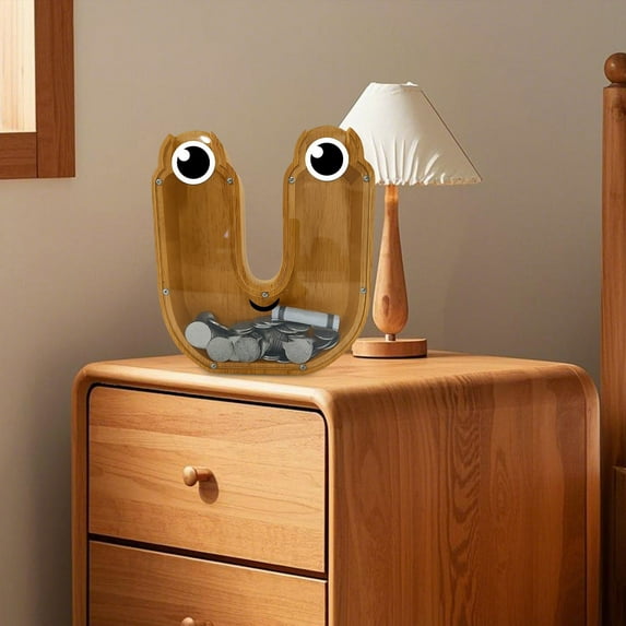 Saving Wooden Children's Letter Bank Customized for Boys and Girls with Initials Ideal for Birthday and Financial Education