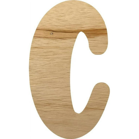 Wooden Letter C, 3'' Tall Unfinished Wood Craft Letter, Small Kids Craft