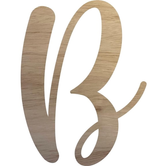 Wooden Letter Craft B, Unfinished Wall Hanging 10'' Tall Wood Letter
