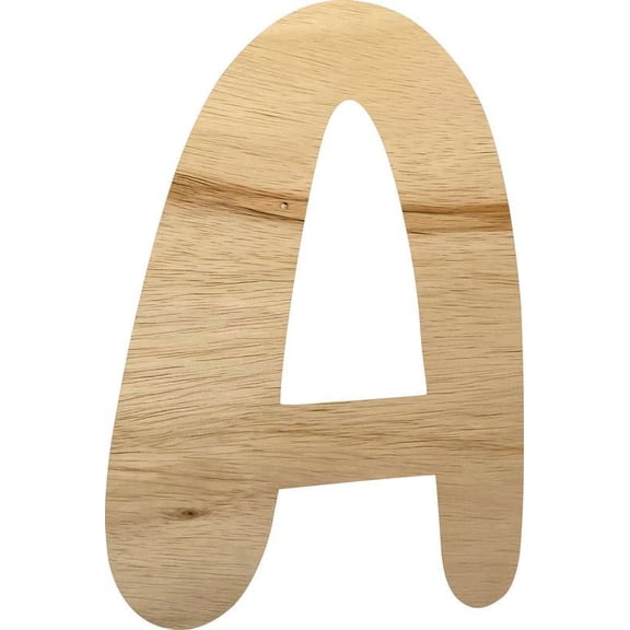 Wooden Letter Craft Blank, Unfinished 14'' Tall Letter A, DIY Bright Orchid Font