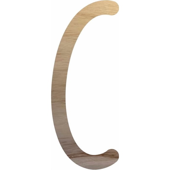 Wooden Letter Craft C Shape, Paintable 4'' Tall Wood Alphabet DIY Letter, Unfinished