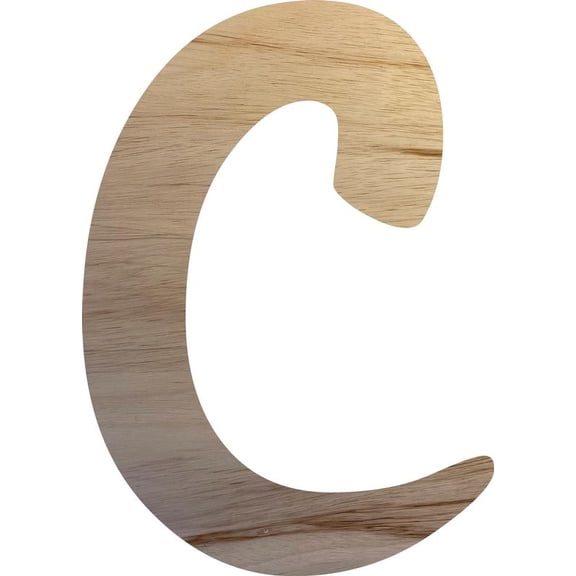 Wooden Letter Craft C, Unpainted 5'' Tall Alphabet Wood Letter, DIY Paint