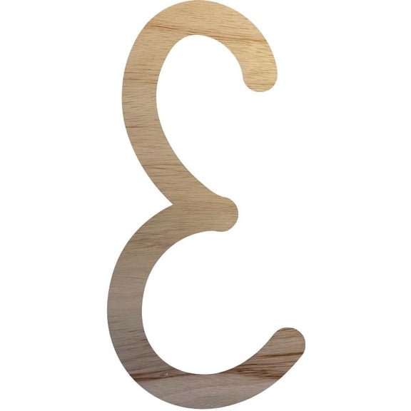 Wooden Letter Craft E Shape, Paintable 6'' Tall Wood Alphabet DIY Letter, Unfinished