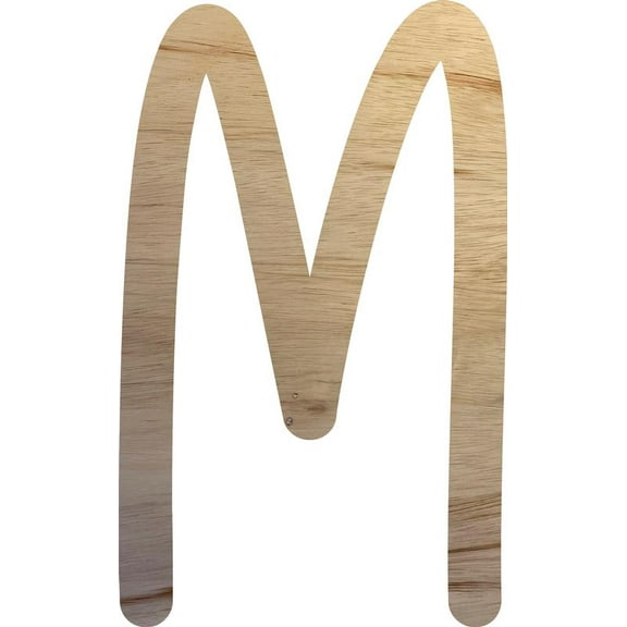 Wooden Letter Craft M Shape, Paintable 8'' Tall Wood Alphabet DIY Letter, Unfinished