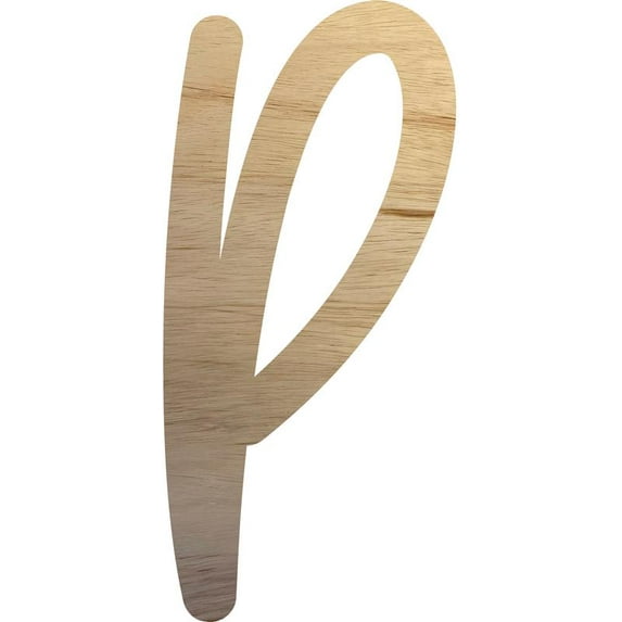 Wooden Letter Craft P Shape, Paintable 3'' Tall Wood Alphabet DIY Letter, Unfinished
