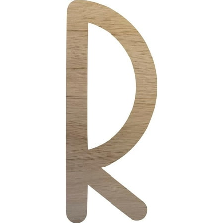 Wooden Letter Craft R, Paintable Small 8'' Tall Wood Letter, Unfinished Décor