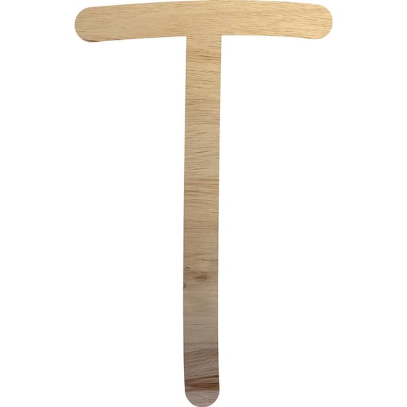 Wooden Letter Craft T Shape, Paintable 6'' Tall Wood Alphabet DIY Letter, Unfinished