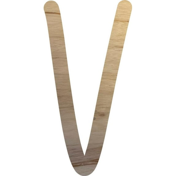 Wooden Letter Craft V Shape, Paintable 12'' Tall Wood Alphabet DIY Letter, Unfinished