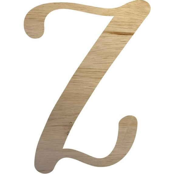 Wooden Letter Craft Z, Unfinished Wall Hanging 10'' Tall Wood Letter