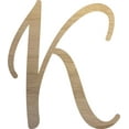 thumbnail image 1 of Wooden Letter Cursive K, Unfinished Wood Craft 4'' Small Letter, DIY Paintable, 1 of 5