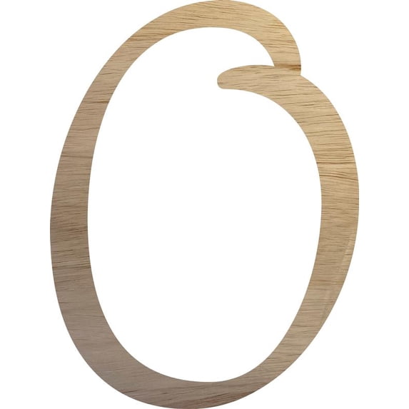Wooden Letter Cursive O, Unfinished Wood Craft 4'' Small Letter, DIY Paintable