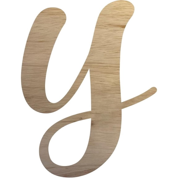 Wooden Letter Cursive Y, Unfinished 8'' Craft Wood Letter, Paintable DIY