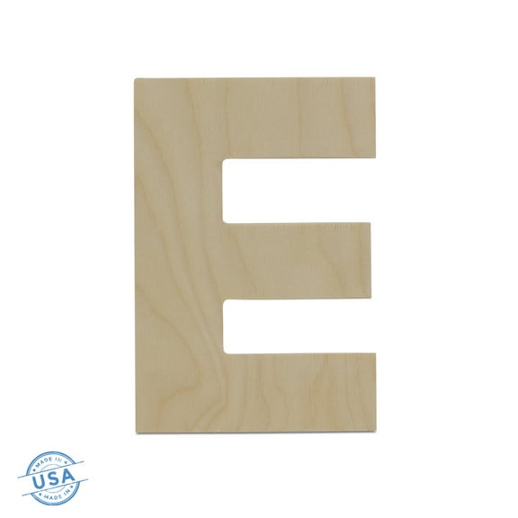 Wooden Letter E Cutouts 8", Pack of 3 Wooden Letters for Wall Decor, Home Decor, Crafts, and Party Decorations by Woodpeckers