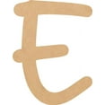 thumbnail image 1 of Wooden Letter (E) Unfinished Craft, 4'' Tall Paintable DIY, Script Bright Candy Font, 1 of 3