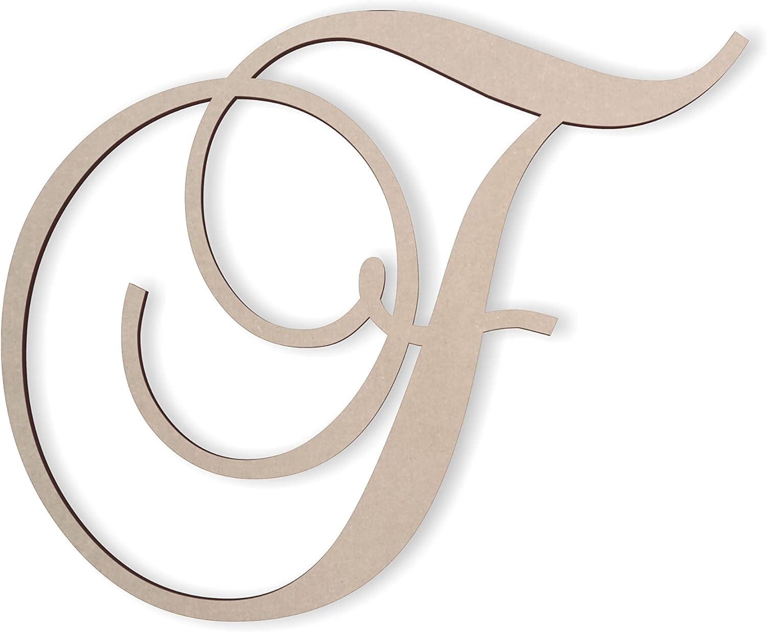 Wooden Letter F, Wooden Wall Hanging, Large Wooden Letters, Cursive