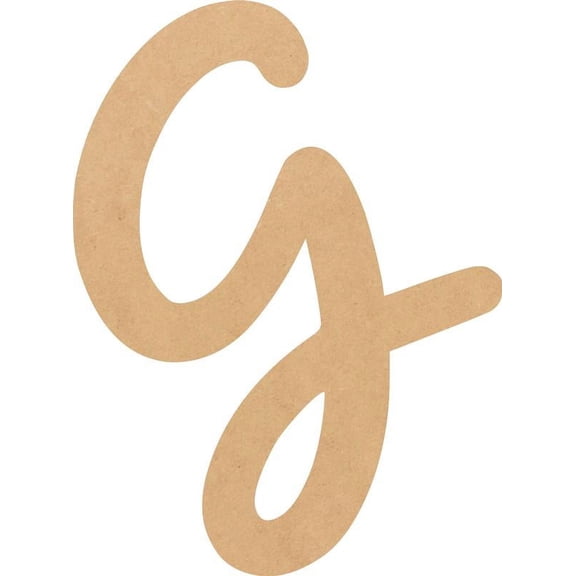 Wooden Letter (G) Unfinished Craft, 14'' Tall Paintable DIY, Script Bright Candy Font