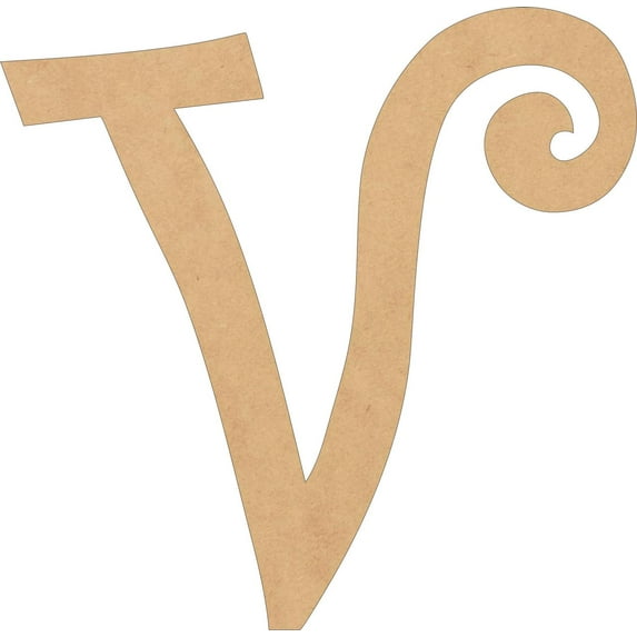 Wooden Letter Girl, Unfinished 16'' Tall Alphabet V, Blank Wall Craft