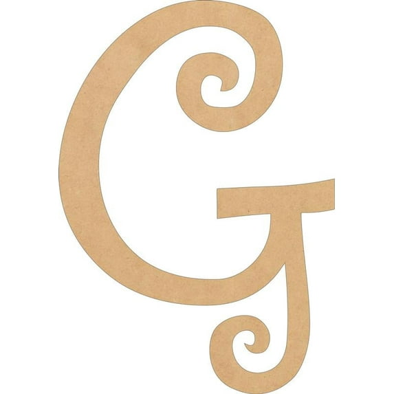 Wooden Letter Girl, Unfinished 8'' Tall Alphabet G, Blank Wall Craft