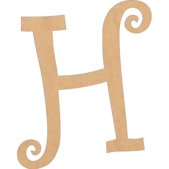 Wooden Letter Girl, Unfinished 8'' Tall Alphabet H, Blank Wall Craft