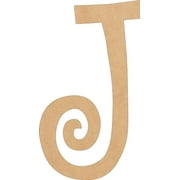 Wooden Letter Girl, Unfinished 8'' Tall Alphabet J, Blank Wall Craft