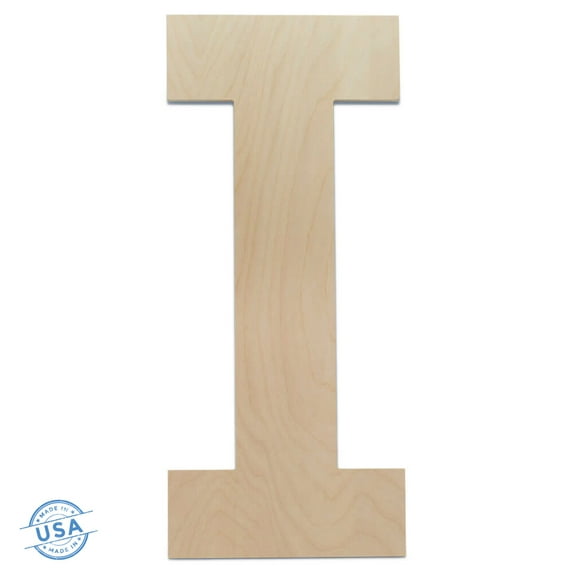 Wooden Letter I Cutouts 12", Pack of 5 Wooden Letters for Wall Decor, Home Decor, Crafts, and Party Decorations by Woodpeckers
