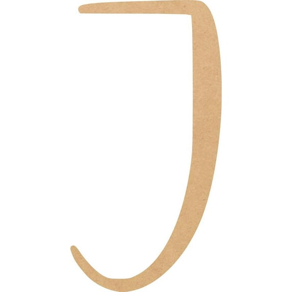 Wooden Letter J Blank Craft, Paintable 7'' MDF Wood DIY, Snowy