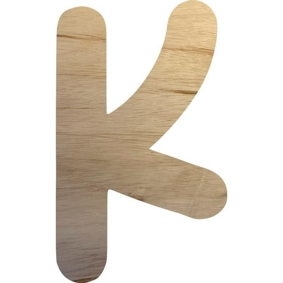 Wooden Letter K, Blank Craft Paintable 10'' Wall Hanging Wood Alphabet Letter, Shadow Beamer