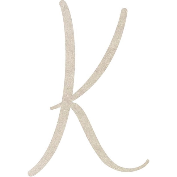 Wooden Letter (K) Unfinished Craft, 6'' Tall Paintable DIY, Script Rebeca Font