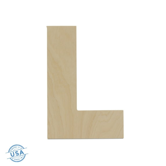 Wooden Letter L Cutouts 12", Wooden Letters for Wall Decor, Home Decor, Crafts, and Party Decorations by Woodpeckers