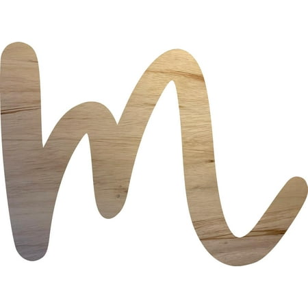 Wooden Letter M Craft Project, 5'' Tall Small Unfinished Wood Alphabet Letter, DIY