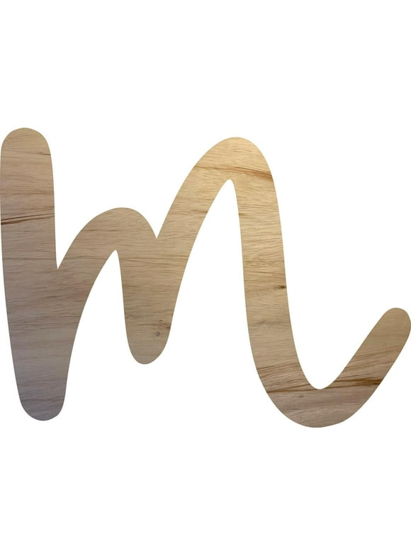 Wooden Letter M Craft Project, 5'' Tall Small Unfinished Wood Alphabet Letter, DIY