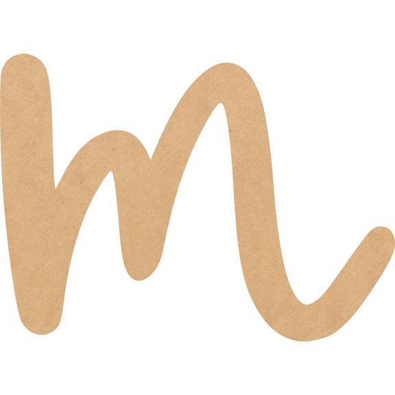 Wooden Letter (M) Unfinished Craft, 14'' Tall Paintable DIY, Script Bright Candy Font