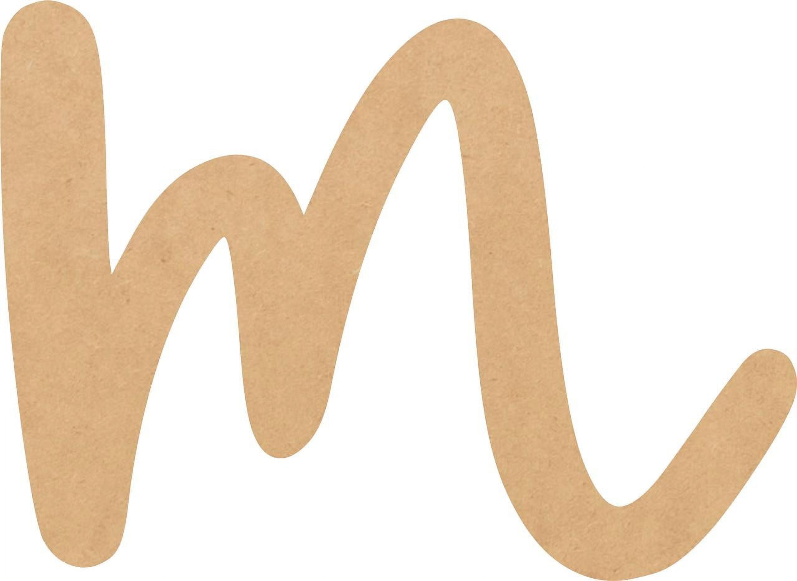 Wooden Letter (M) Unfinished Craft, 15'' Tall Paintable DIY, Script ...