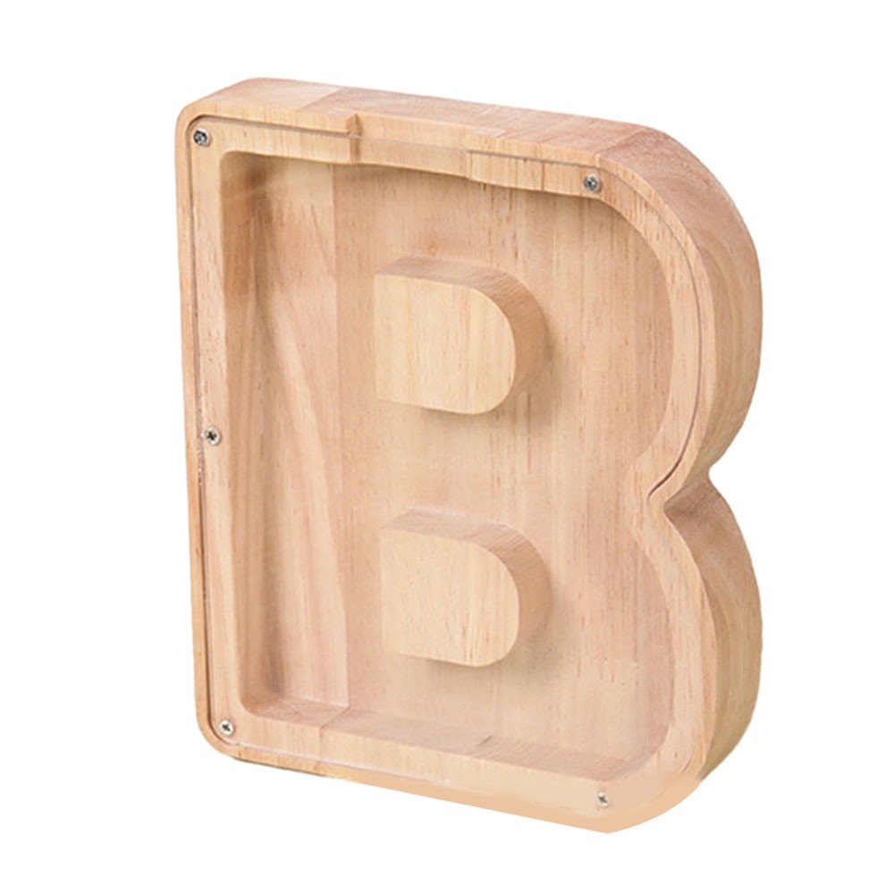 Wooden Letter Money Box Alphabet Banks Letter Coin Bank DIY Decoration