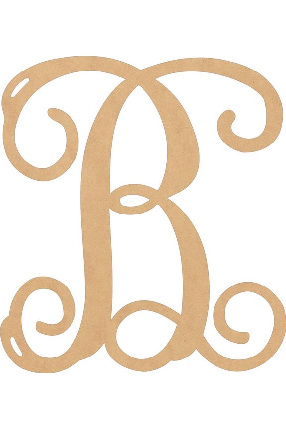 Wooden Letter Monogram, Unfinished 16'' Tall Alphabet B, Blank Wall Craft