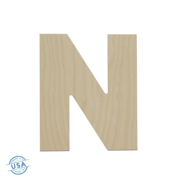 Wooden Letter N Cutouts 12", Pack of 5 Wooden Letters for Wall Decor, Home Decor, Crafts, and Party Decorations by Woodpeckers