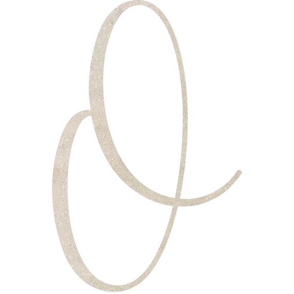 Wooden Letter (O) Unfinished Craft, 14'' Tall Paintable DIY, Script Rebeca Font