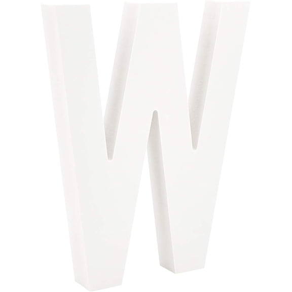 Wooden Letter Ornaments for DIY Craft Home Decor Letter.W W: 150x125x15mm Beige