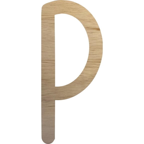 Wooden Letter P, Blank Cursive Paintable 12'' Tall Letter, DIY Wall Art