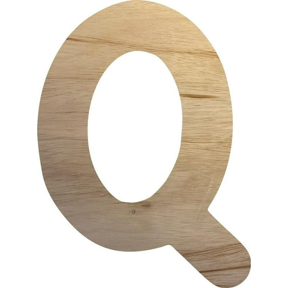 Wooden Letter Q Blank Craft, Paintable 3'' Wall Hanging Wood Alphabet Letter, Shadow Beamer