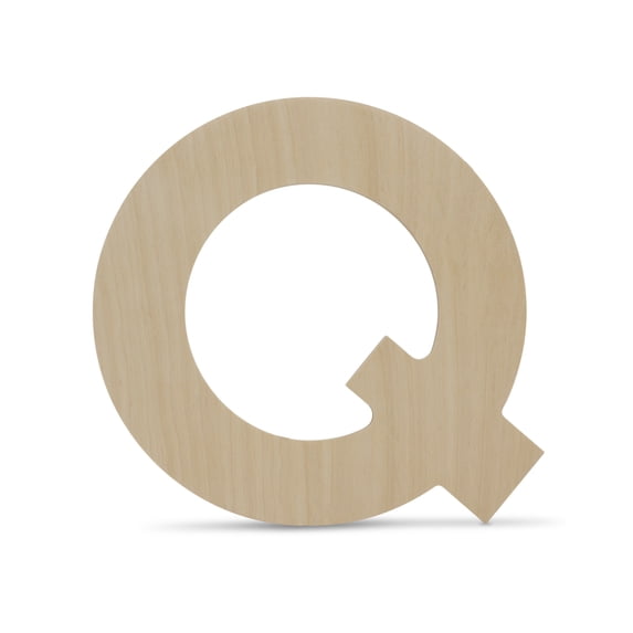 Wooden Letter Q Cutouts 8", Wooden Letters for Wall Decor, Home Decor, Crafts, and Party Decorations by Woodpeckers