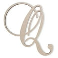 thumbnail image 1 of Wooden Letter Q, Wooden Wall Hanging, Large Wooden Letters, Cursive Wood Letter, 1 of 9