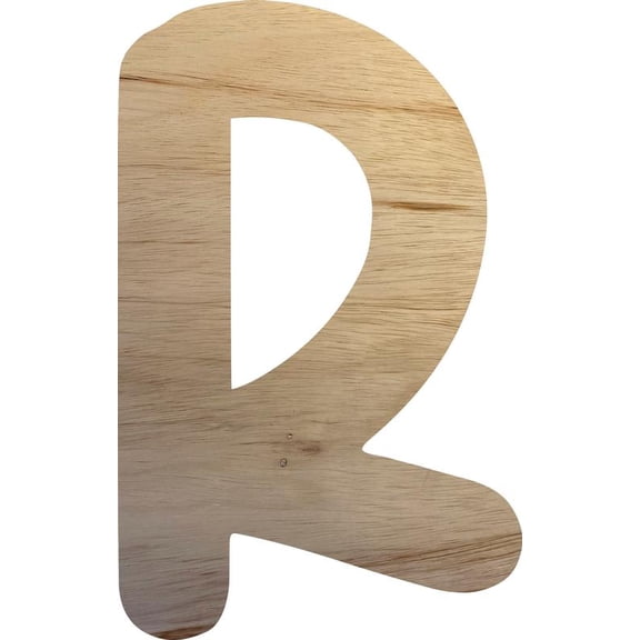 Wooden Letter R, Blank Craft Paintable 8'' Wall Hanging Wood Alphabet Letter, Shadow Beamer